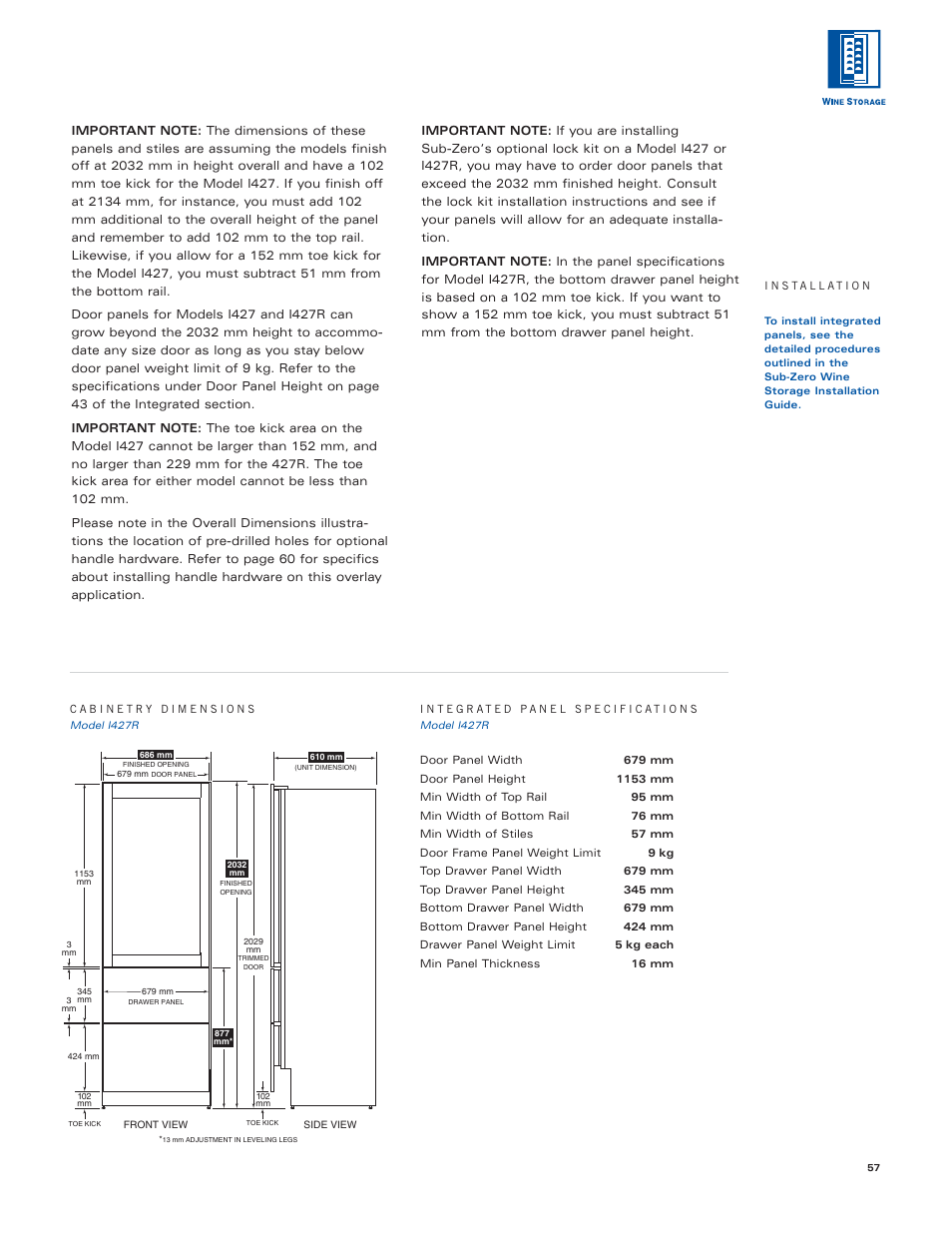 Sub-Zero Sub-Zero User Manual | Page 57 / 72