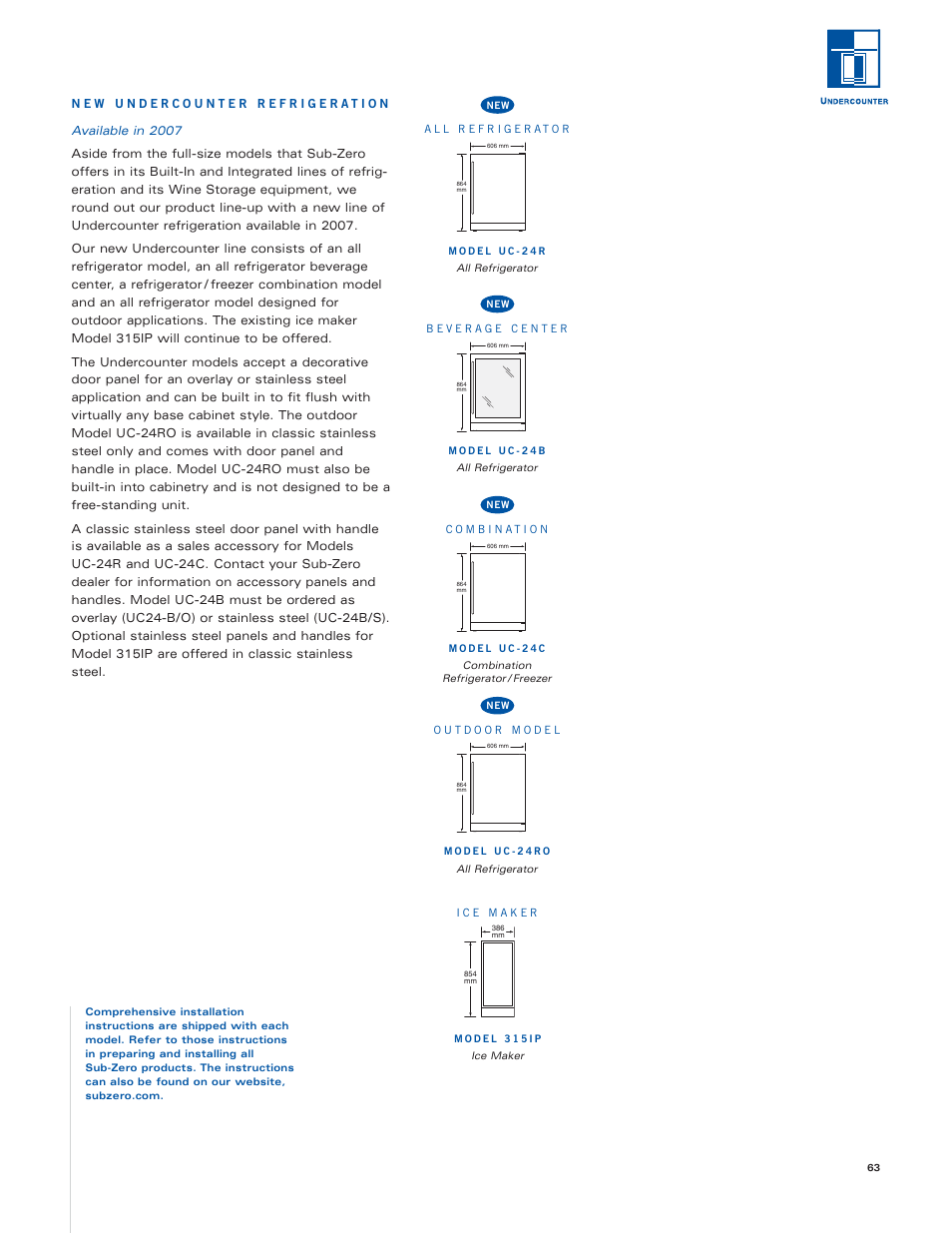 Sub-Zero Sub-Zero User Manual | Page 63 / 72