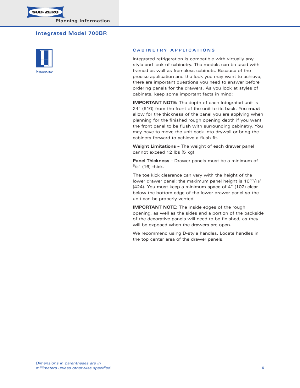 Sub-Zero 700BR User Manual | Page 6 / 11