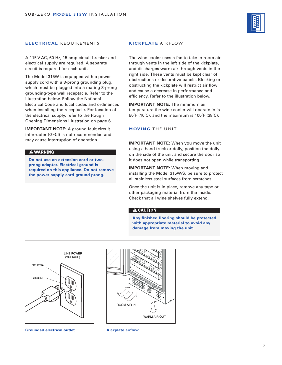 Sub-Zero 315W User Manual | Page 7 / 20