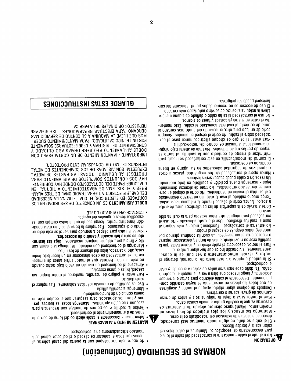 Normas de seguridad (continuación), Guarde estas instrucciones | Sears 247.370291 User Manual | Page 30 / 32