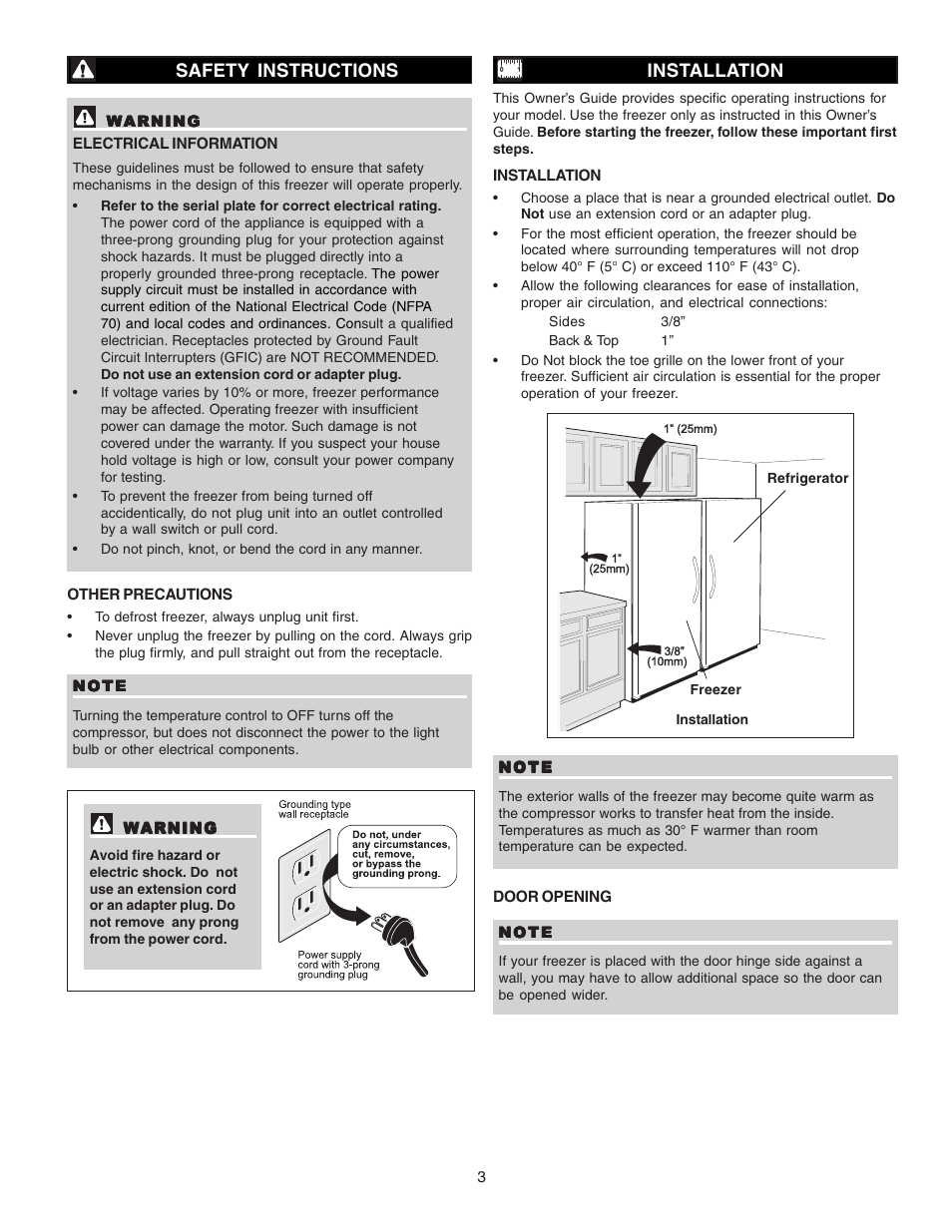 Sears Freezer Single-Door User Manual | Page 3 / 10
