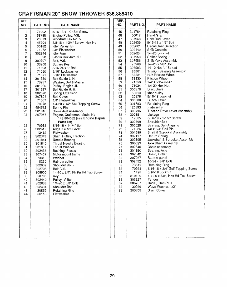 Sears 536.885410 User Manual | Page 29 / 38