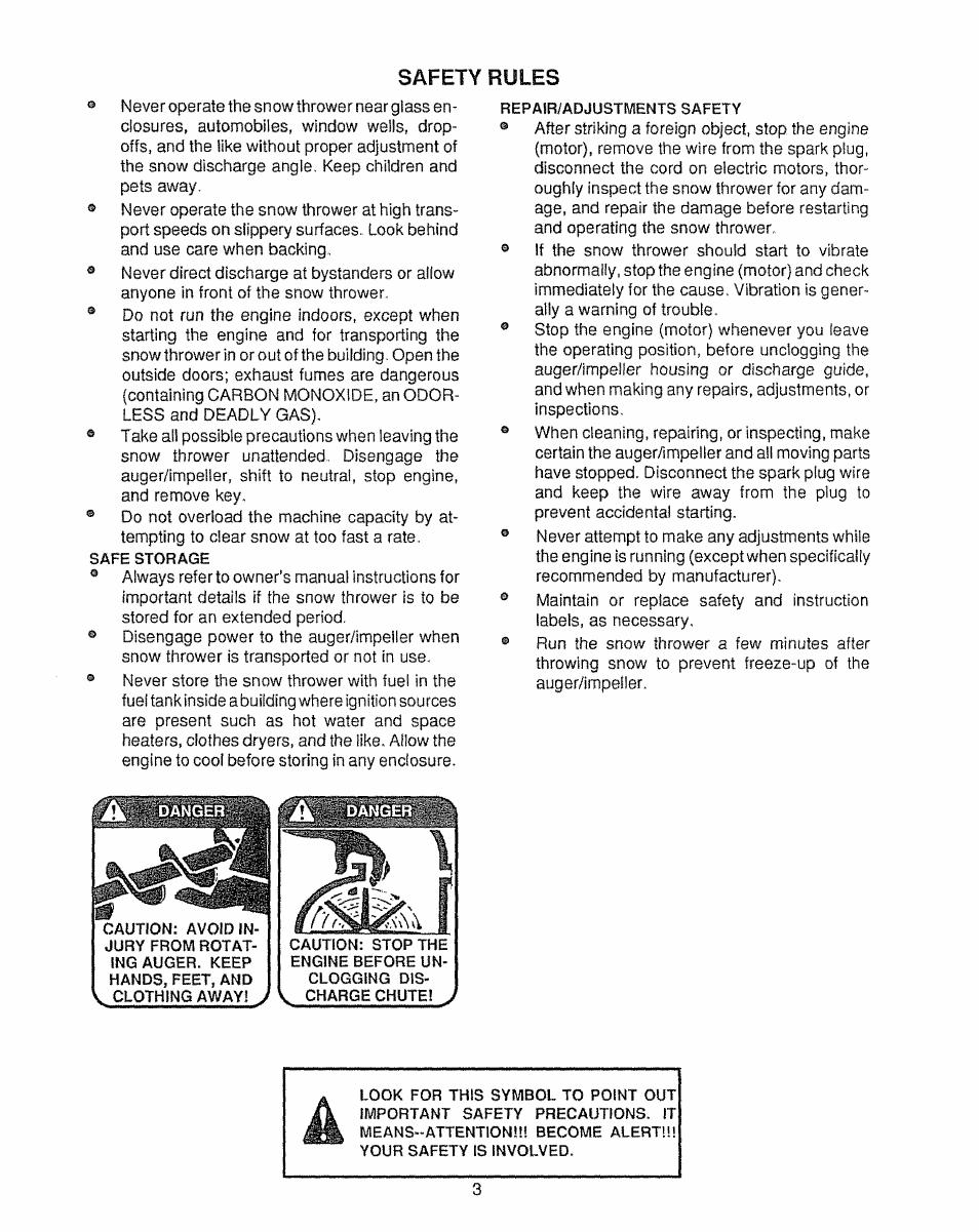 Safety rules | Sears 536.885410 User Manual | Page 3 / 38