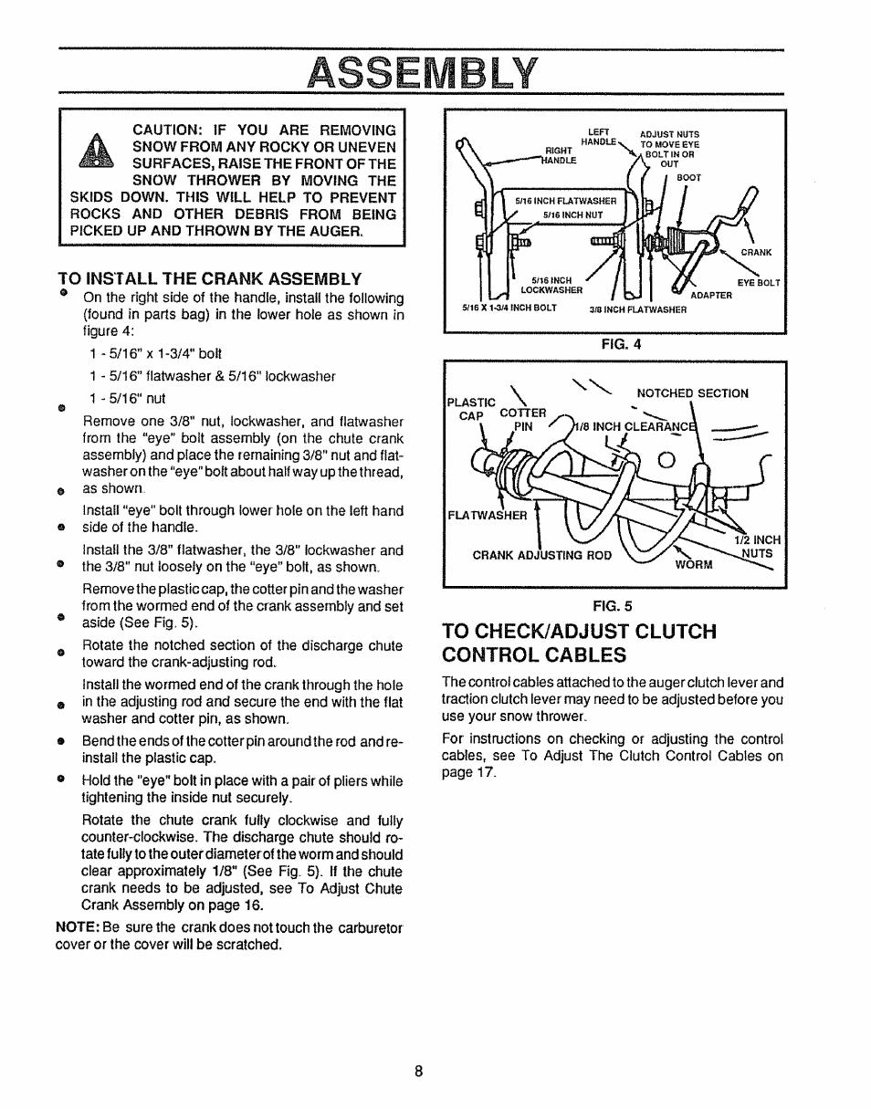 Assembly | Sears 536.885410 User Manual | Page 8 / 38