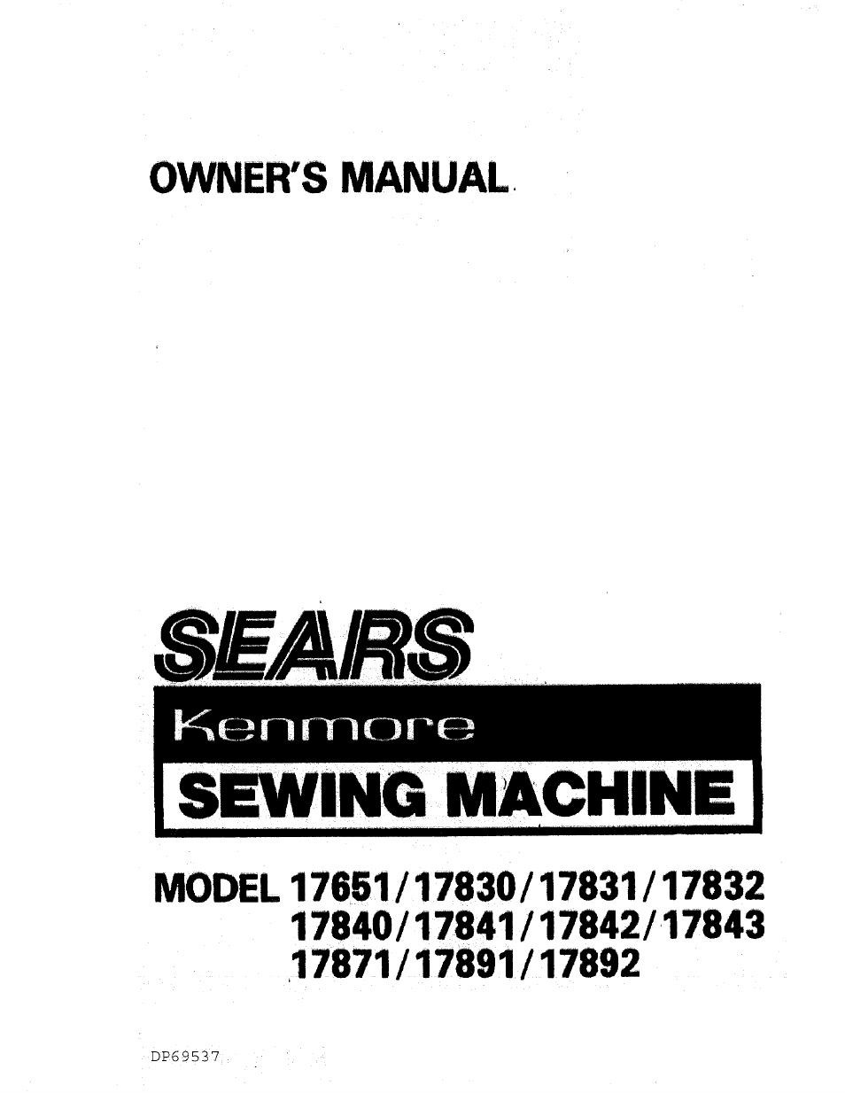 Sears 17891 User Manual | 59 pages