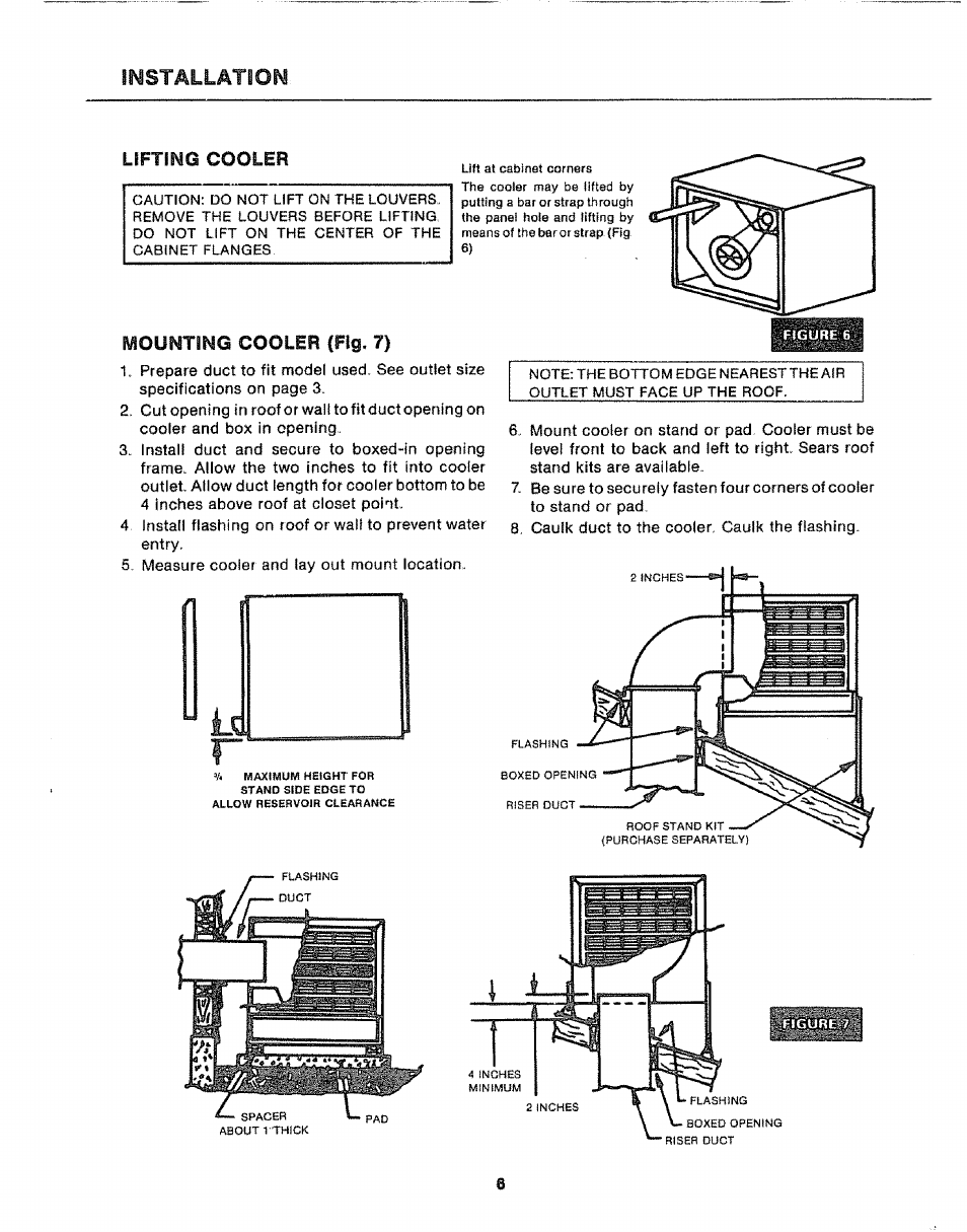 Installation | Sears KENMORE 661.62442 User Manual | Page 6 / 16