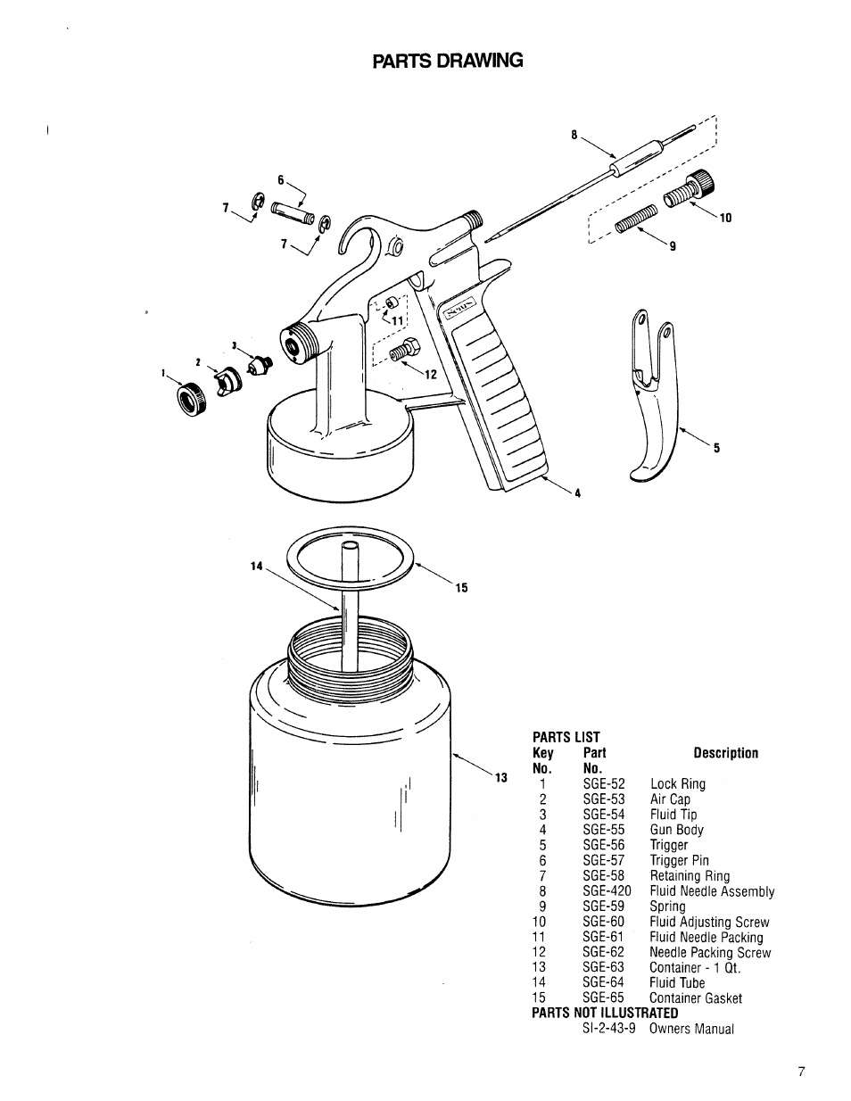Parts drawing | Sears 919.1551 User Manual | Page 7 / 8