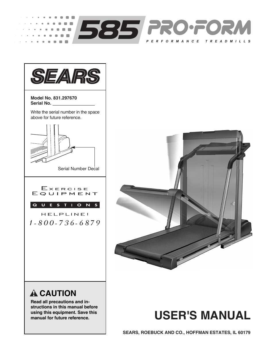 Sears Proform 585 User Manual | 18 pages