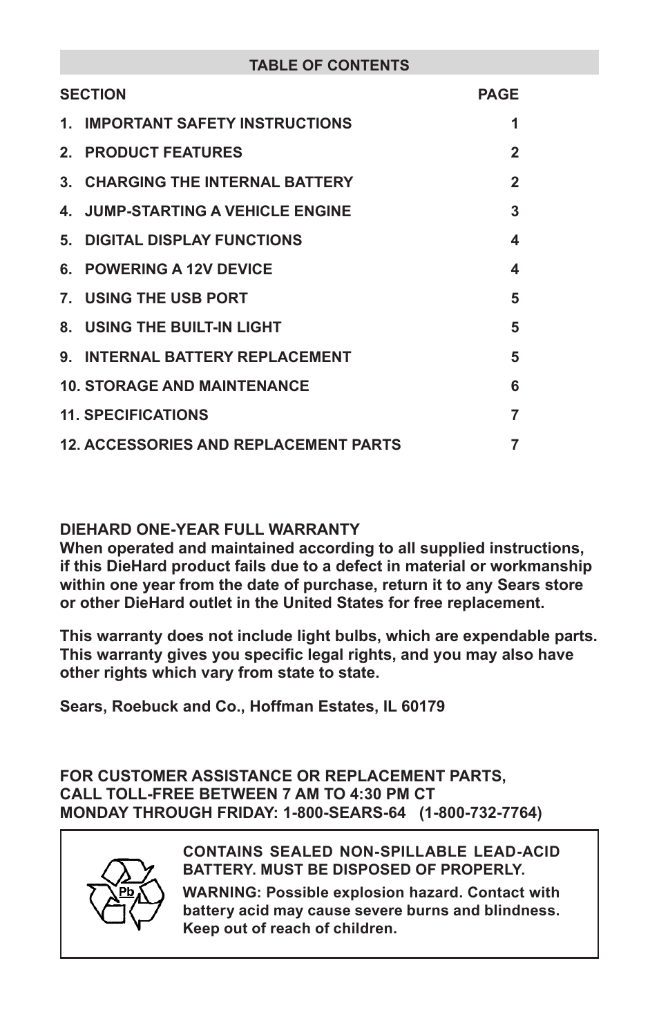 Sears 200.71987 User Manual | Page 2 / 9