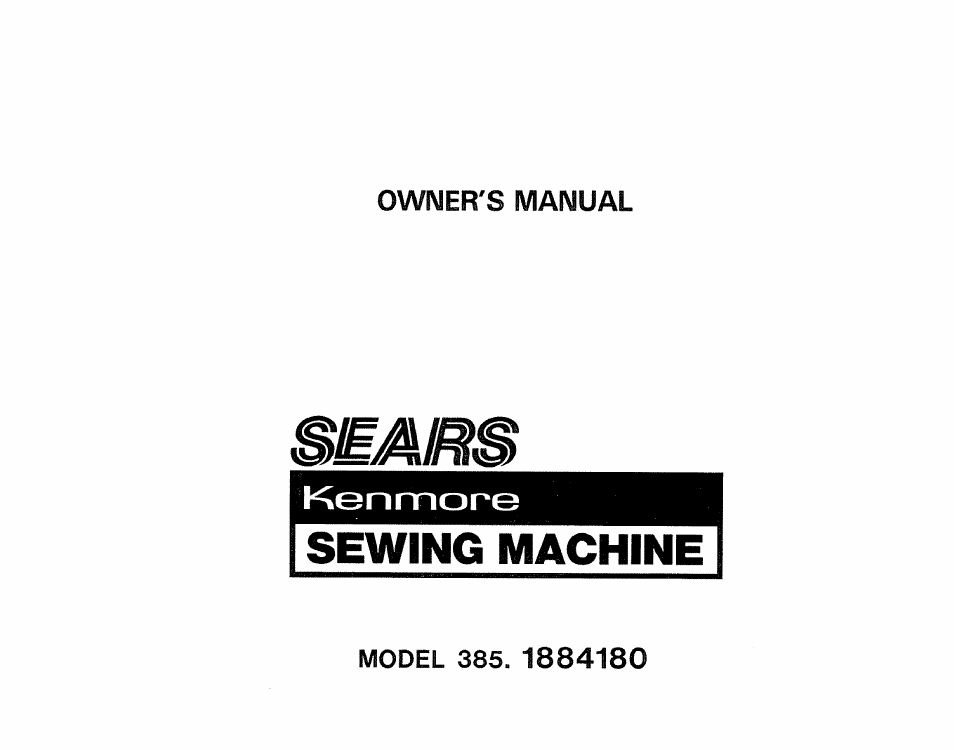 Sears 385.1884180 User Manual | 75 pages