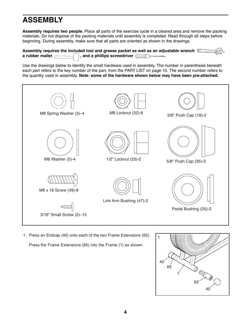 Assembly | Sears 831.288264 User Manual | Page 4 / 12