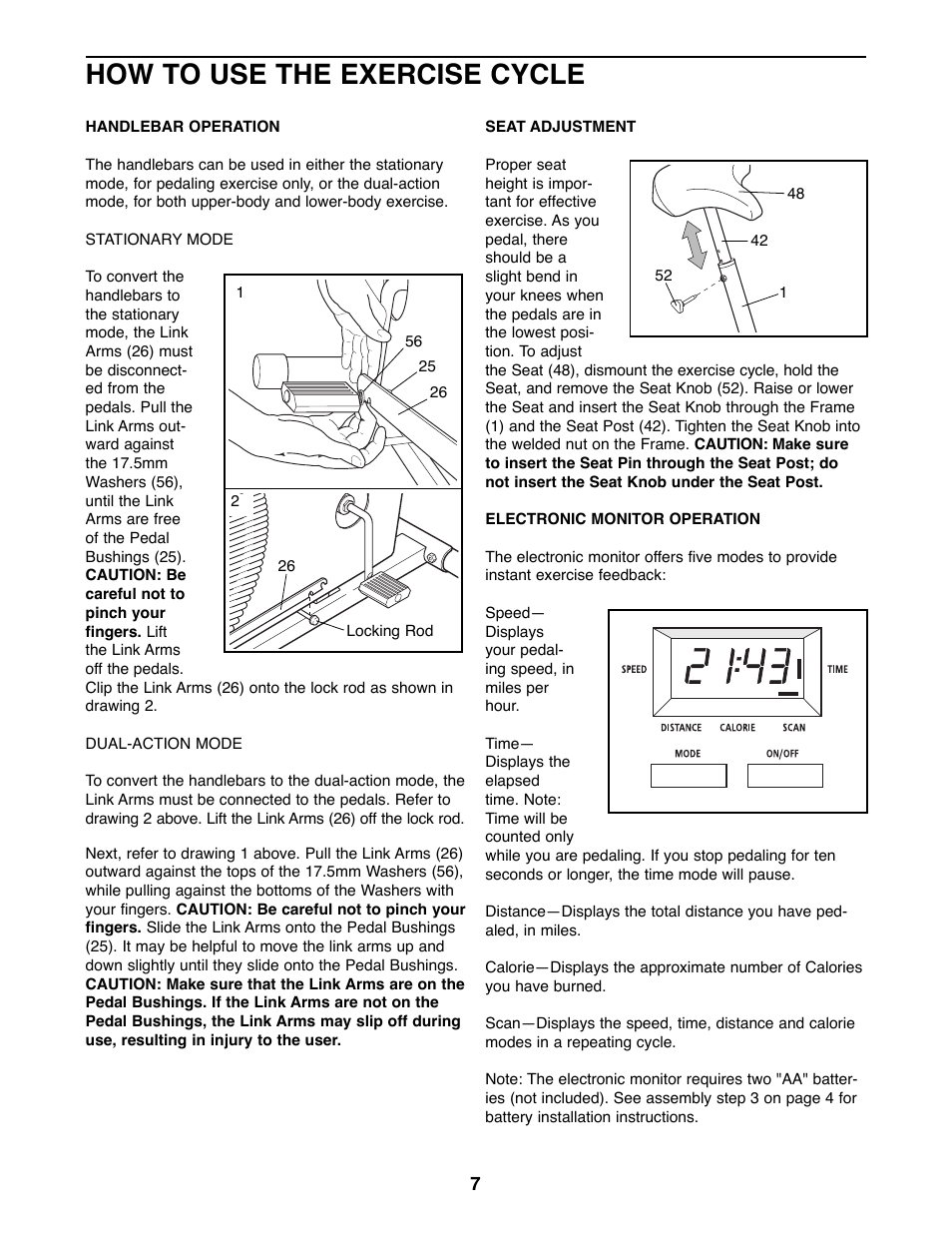 How to use the exercise cycle | Sears 831.288264 User Manual | Page 7 / 12