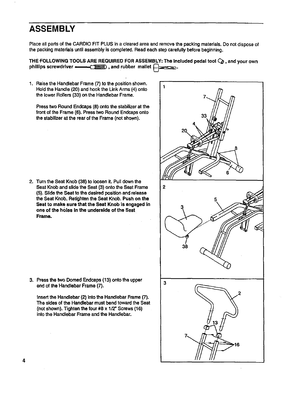 Assembly | Sears 831.287724 User Manual | Page 4 / 12