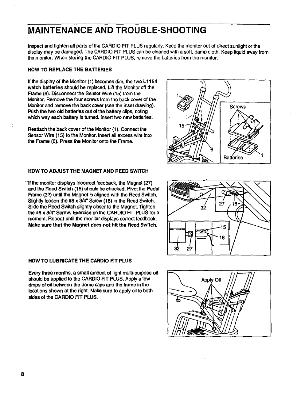 Maintenance and trouble-shooting | Sears 831.287724 User Manual | Page 8 / 12