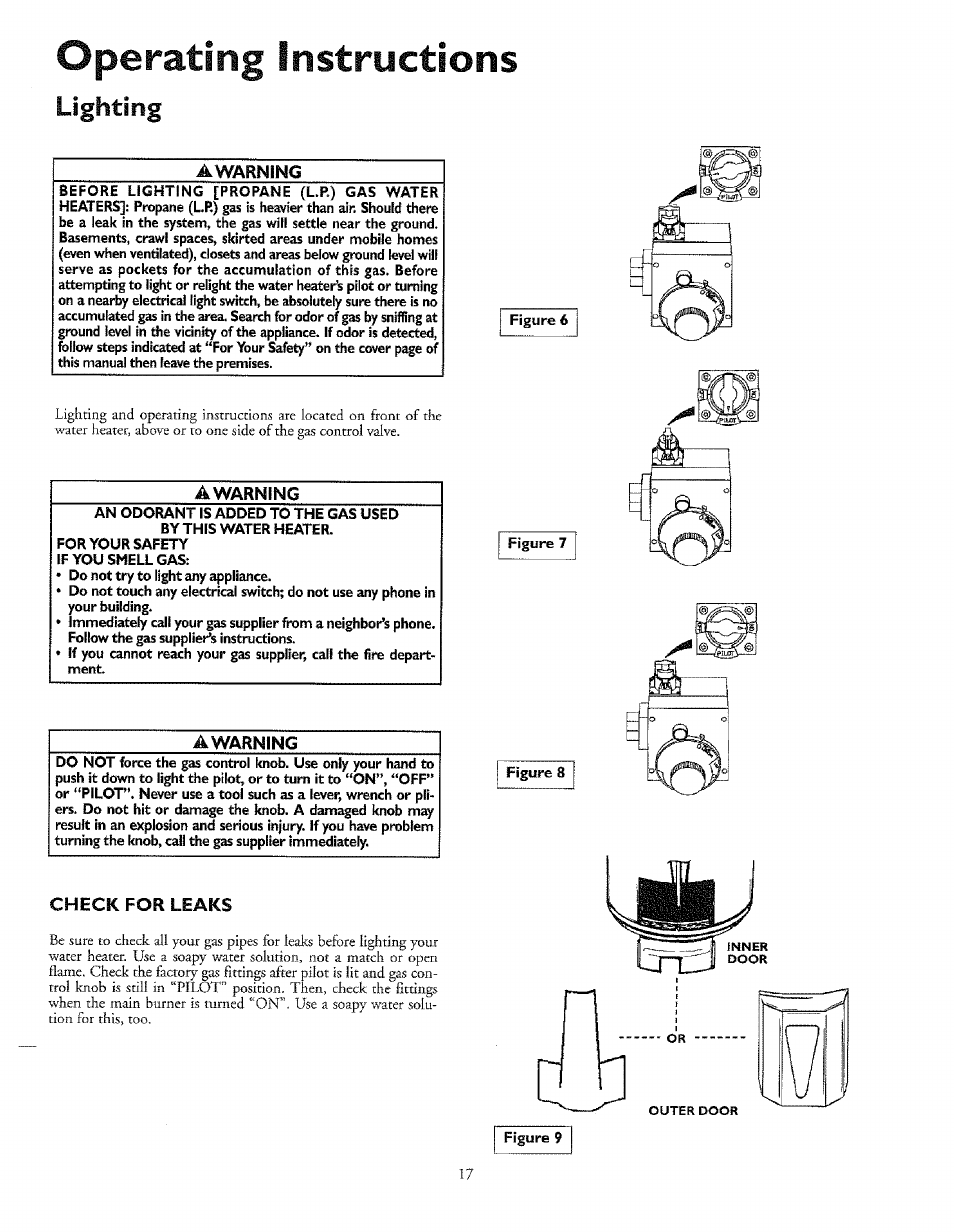 Operating instructions, Lighting | Sears 153.33645 User Manual | Page 17 / 32