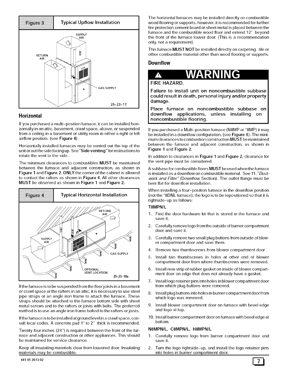 Warning | Sears N8MPL050B12B1 User Manual | Page 7 / 56