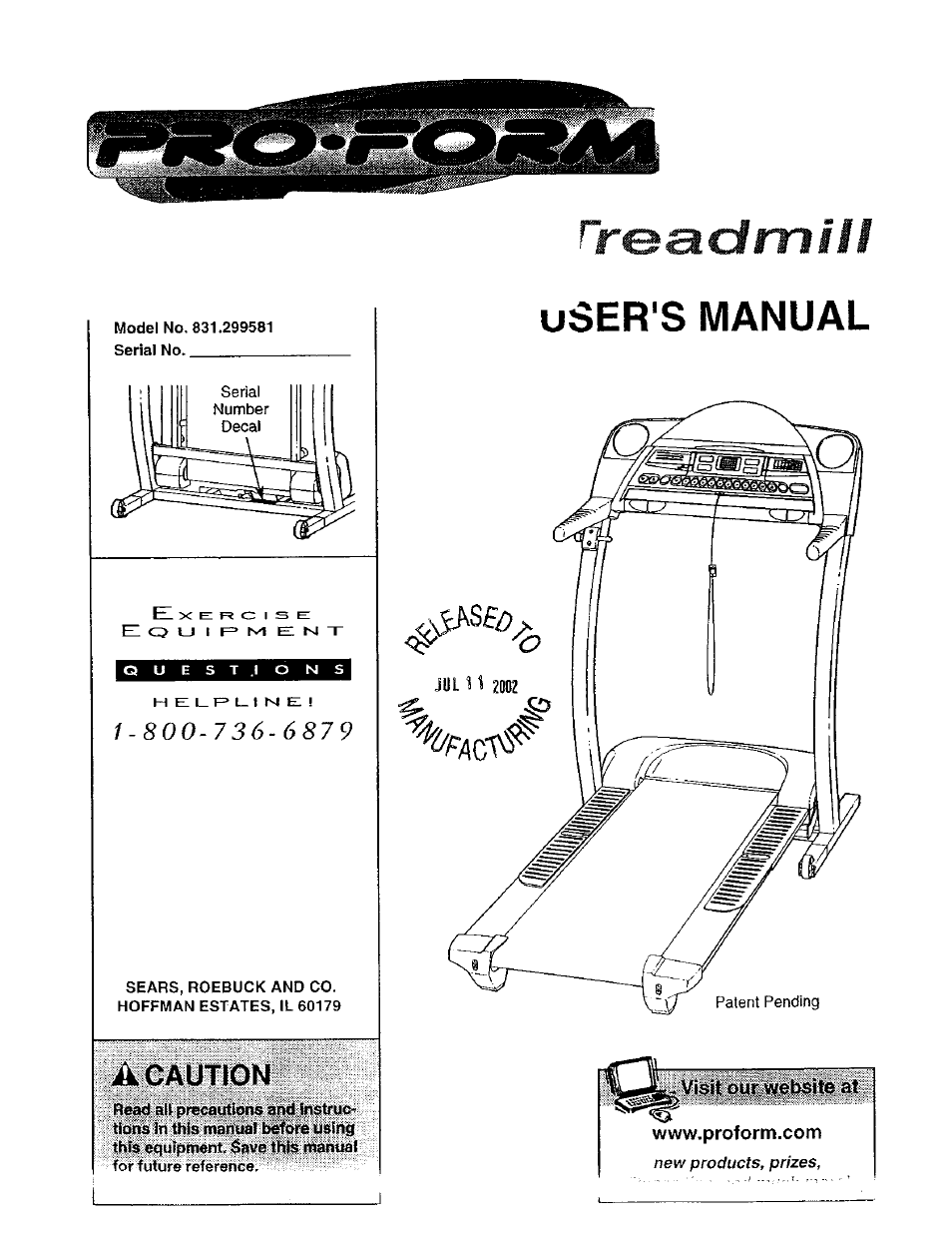 Sears 831.299581 User Manual | 27 pages