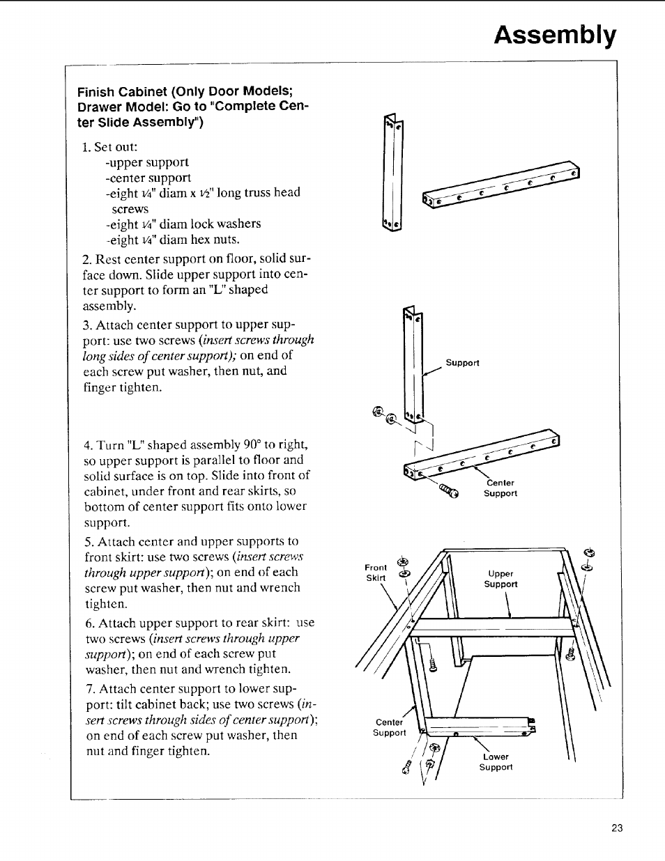 Assembly | Sears 113.197611 User Manual | Page 23 / 104