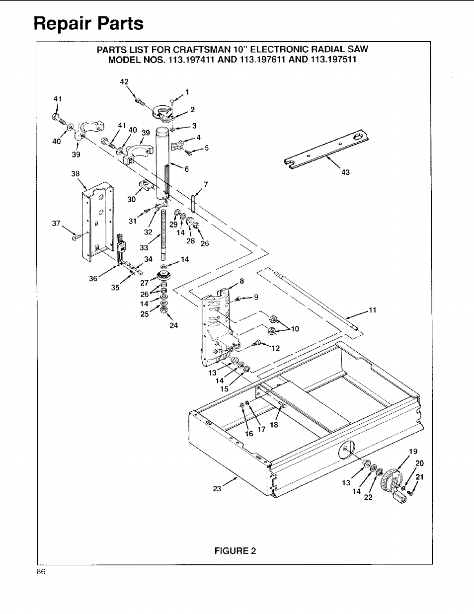 Sears 113.197611 User Manual | Page 86 / 104
