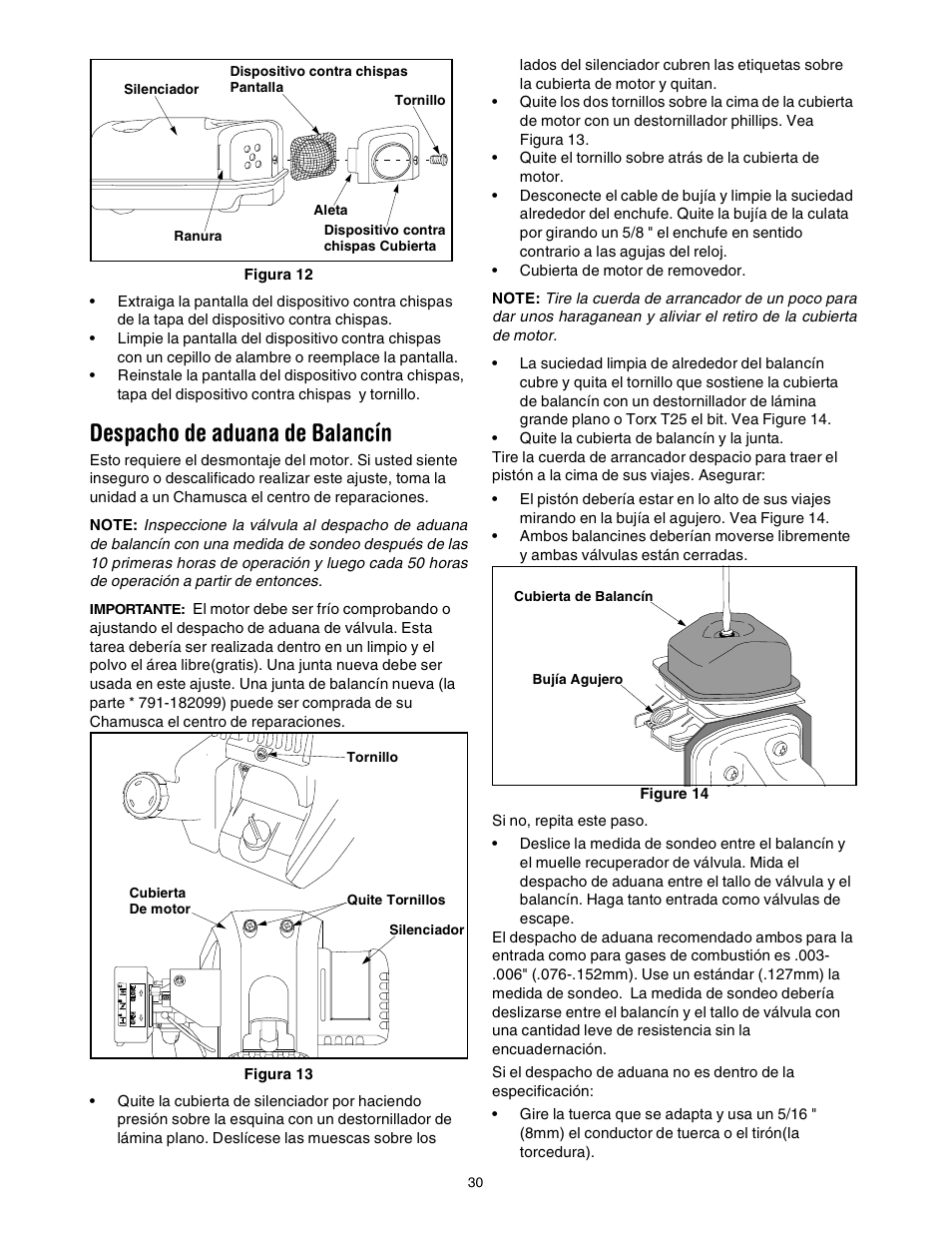 Despacho de aduana de balancín | Sears 316.2927 User Manual | Page 30 / 36