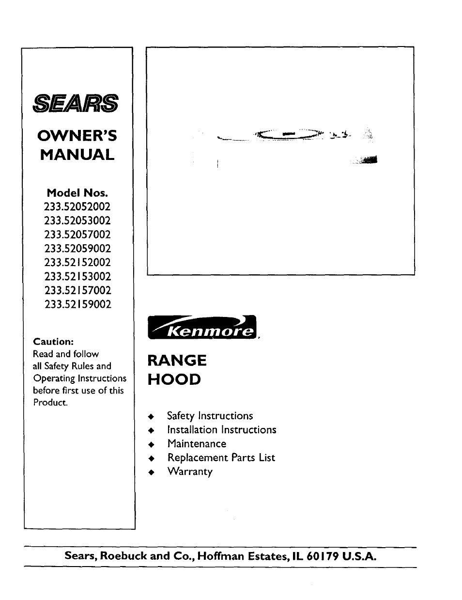 Sears 233.52053 User Manual | 16 pages