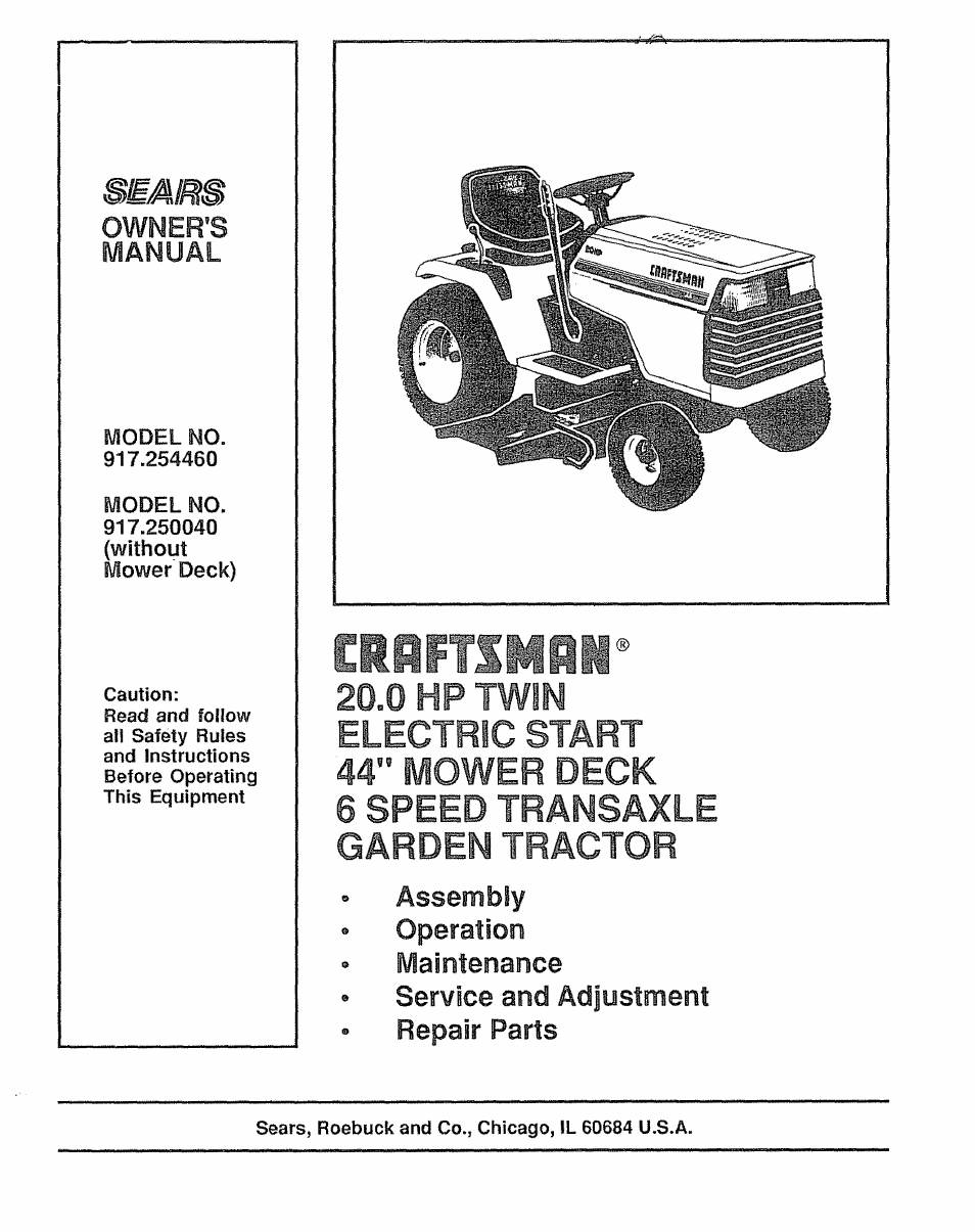 Sears 917.25446 User Manual | 56 pages