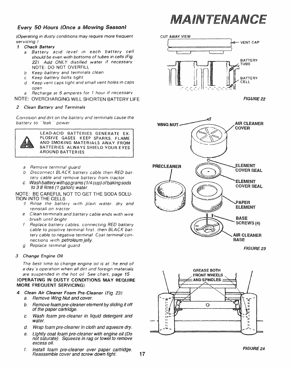 Maimtemmce | Sears 917.25446 User Manual | Page 17 / 56