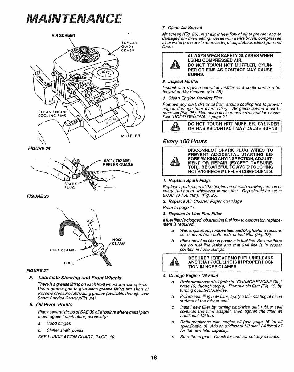 Maintenance, Every wo hours | Sears 917.25446 User Manual | Page 18 / 56
