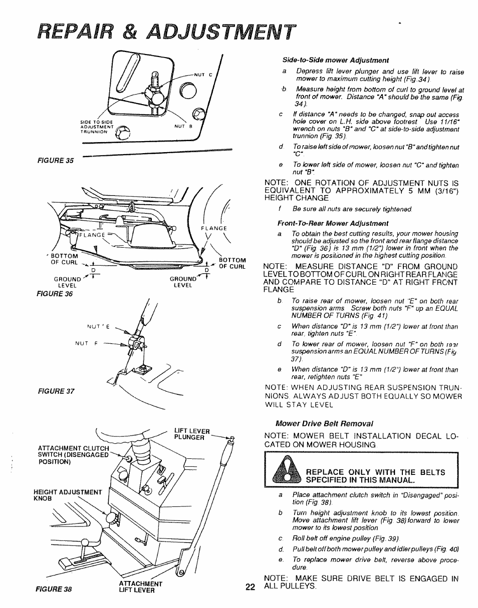 Repair & adjustment | Sears 917.25446 User Manual | Page 22 / 56