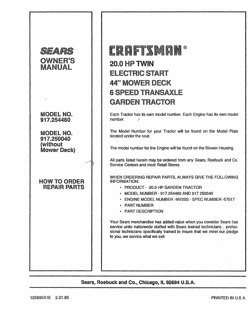 Sears | Sears 917.25446 User Manual | Page 56 / 56