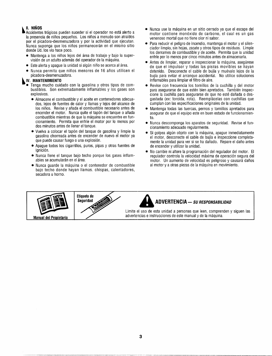 Advertencia | Sears Craftman 247.79585 User Manual | Page 27 / 42