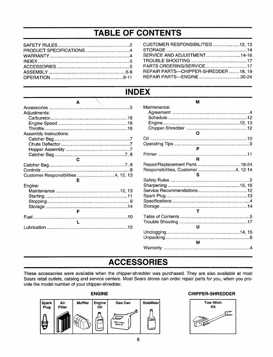 Sears Craftman 247.79585 User Manual | Page 5 / 42