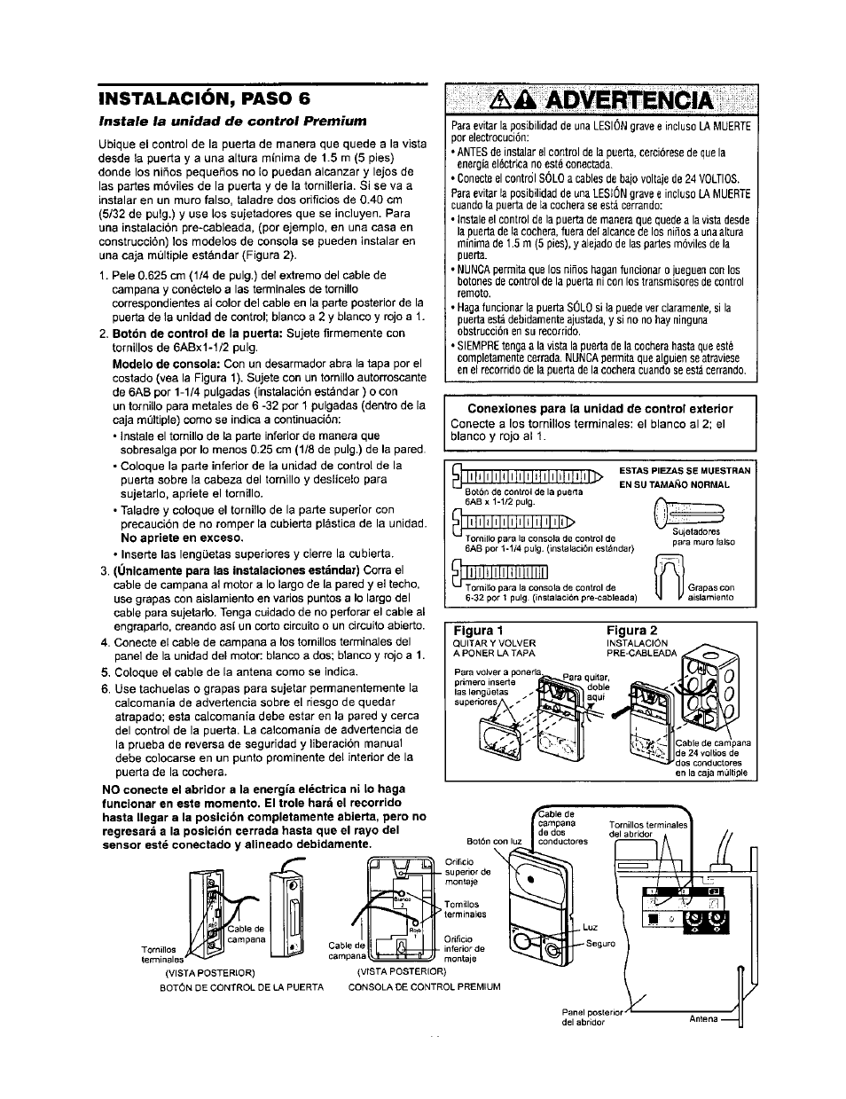 Advertencia, Instalacion, paso 6, Iiltlilihlililihlililihliíin | I|i|i|i|i|i|i|i|i|i|i|it | Sears 139.53971SRT User Manual | Page 56 / 76