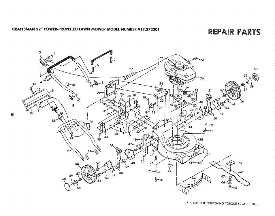 Repair parts | Sears 917.372301 User Manual | Page 18 / 28