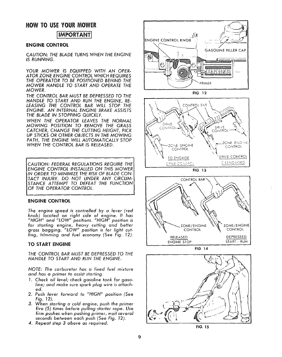 How to use your mower | Sears 917.372301 User Manual | Page 9 / 28