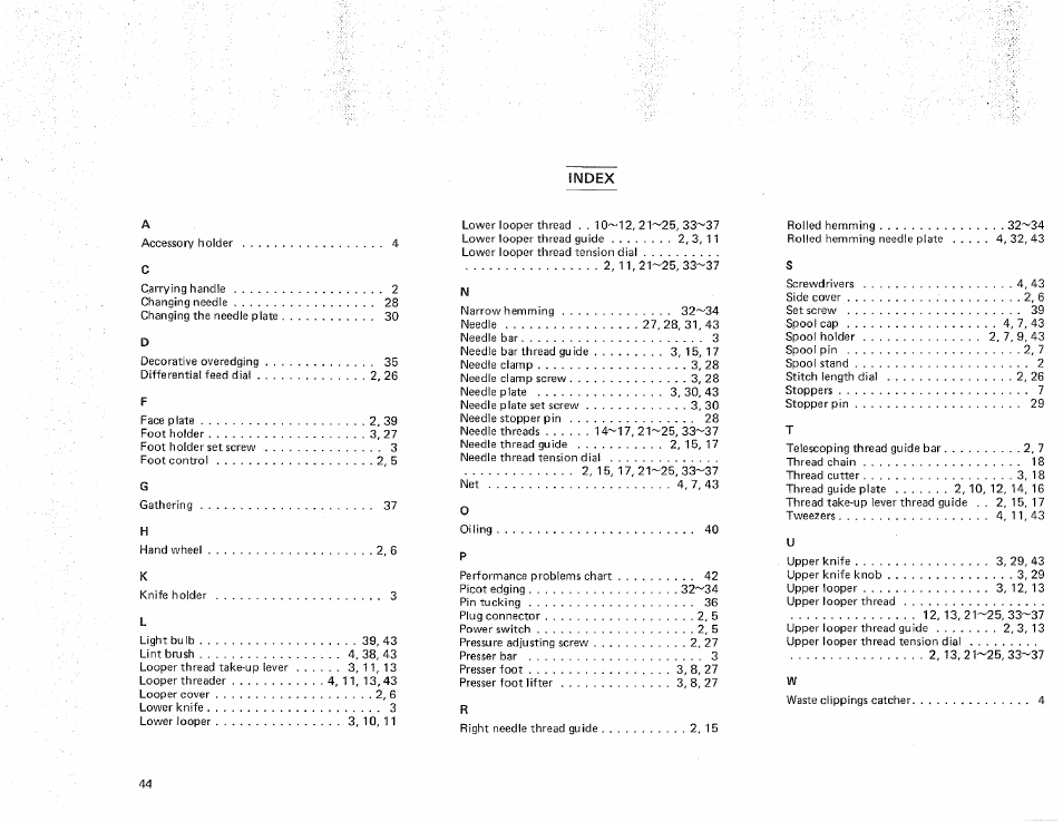 Sears OVERLOCK 3/4D 385.16631 User Manual | Page 49 / 53