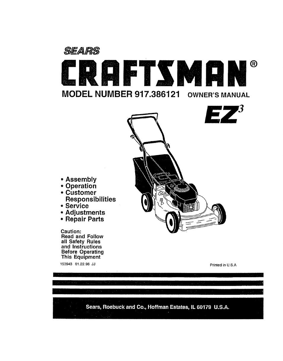 Sears 917386121 User Manual | 24 pages