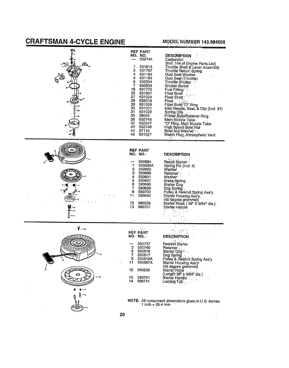 Craftsman 4-cycle engine | Sears 917386121 User Manual | Page 20 / 24