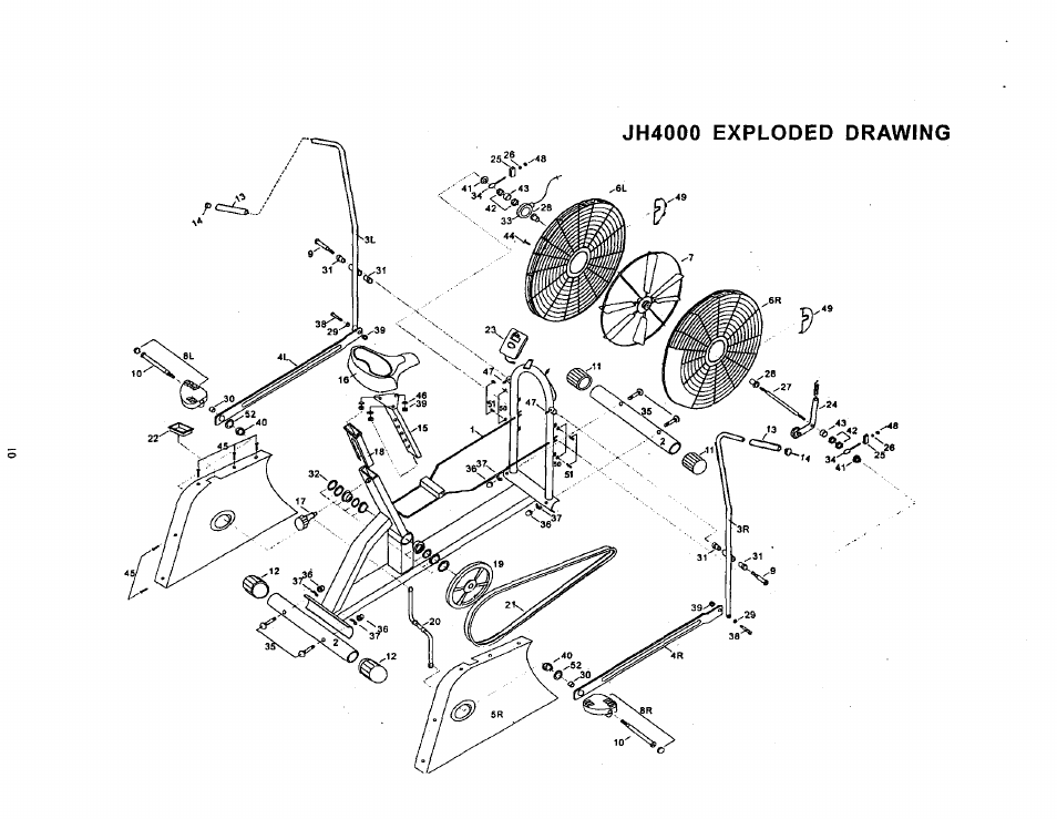 Jh4000 exploded drawing | Sears Lifestyler 142.288040 User Manual | Page 10 / 12