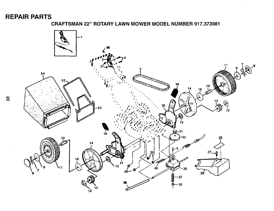 Repair parts | Sears 917.373981 User Manual | Page 20 / 26