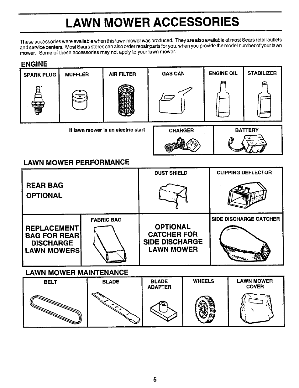 Lawn mower accessories, Engine, Lawn mower performance | Lawn mower maintenance, Engine -25 | Sears 917.373981 User Manual | Page 5 / 26