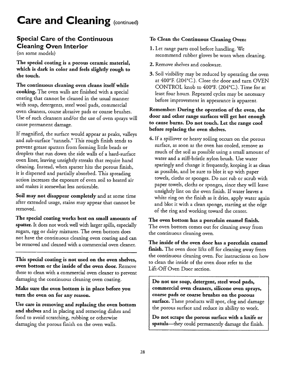 Саге and cleaninn | Sears 61118 User Manual | Page 28 / 44