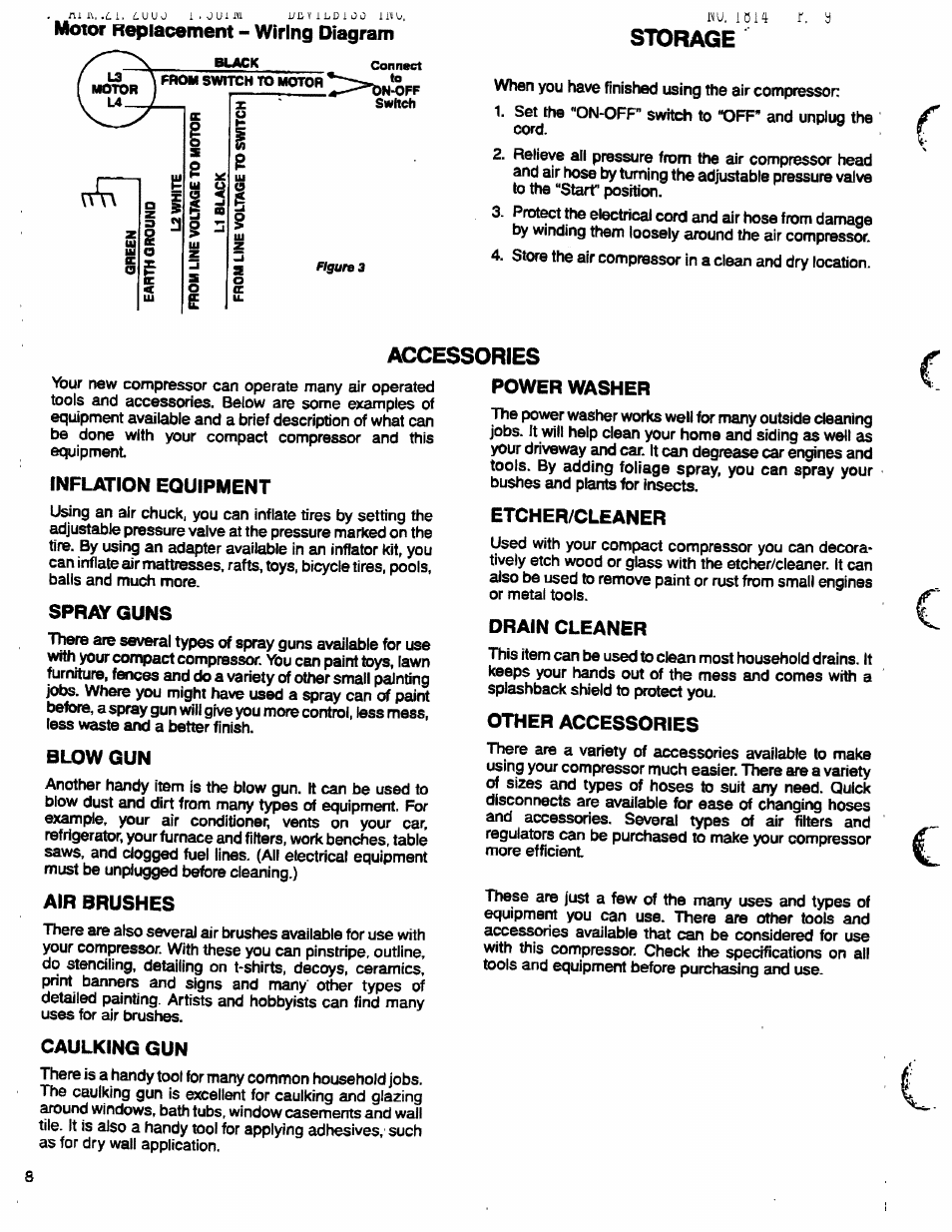 Storage, Accessories | Sears Craftsman 919.150270 User Manual | Page 8 / 11