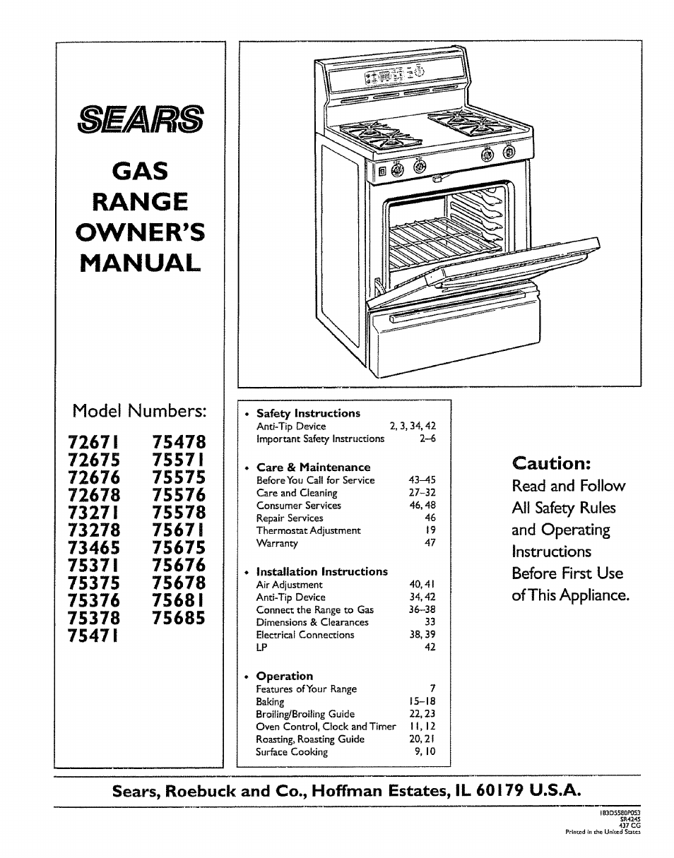 Sears 72671 User Manual | 47 pages