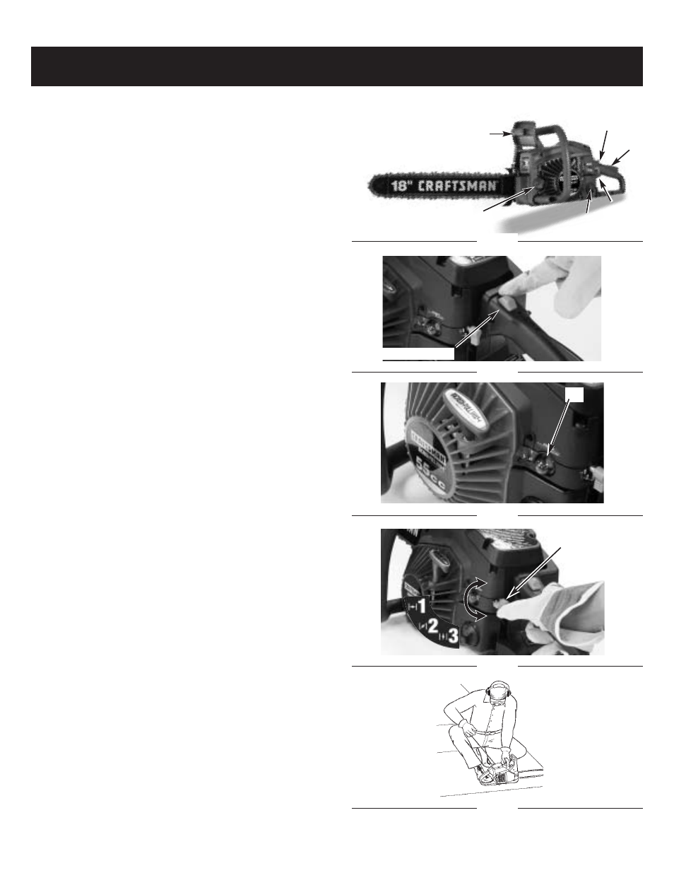 Starting/stopping instructions | Sears 316.35084 User Manual | Page 11 / 28