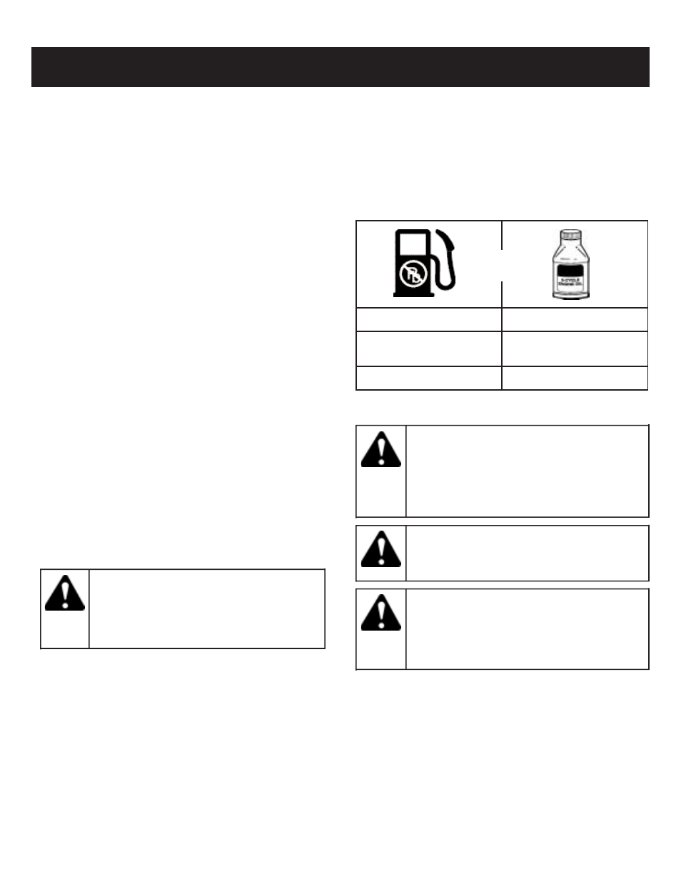 Warning, Caution, Oil and fuel information | Sears 316.35084 User Manual | Page 9 / 28