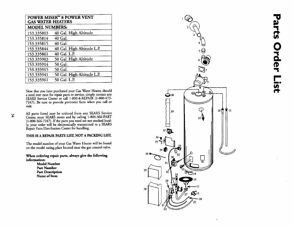 Sears POWER MISER 153.335914 User Manual | Page 34 / 36