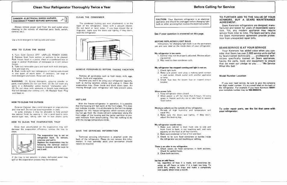 Ice has an odd flavor | Sears 302124 User Manual | Page 3 / 5
