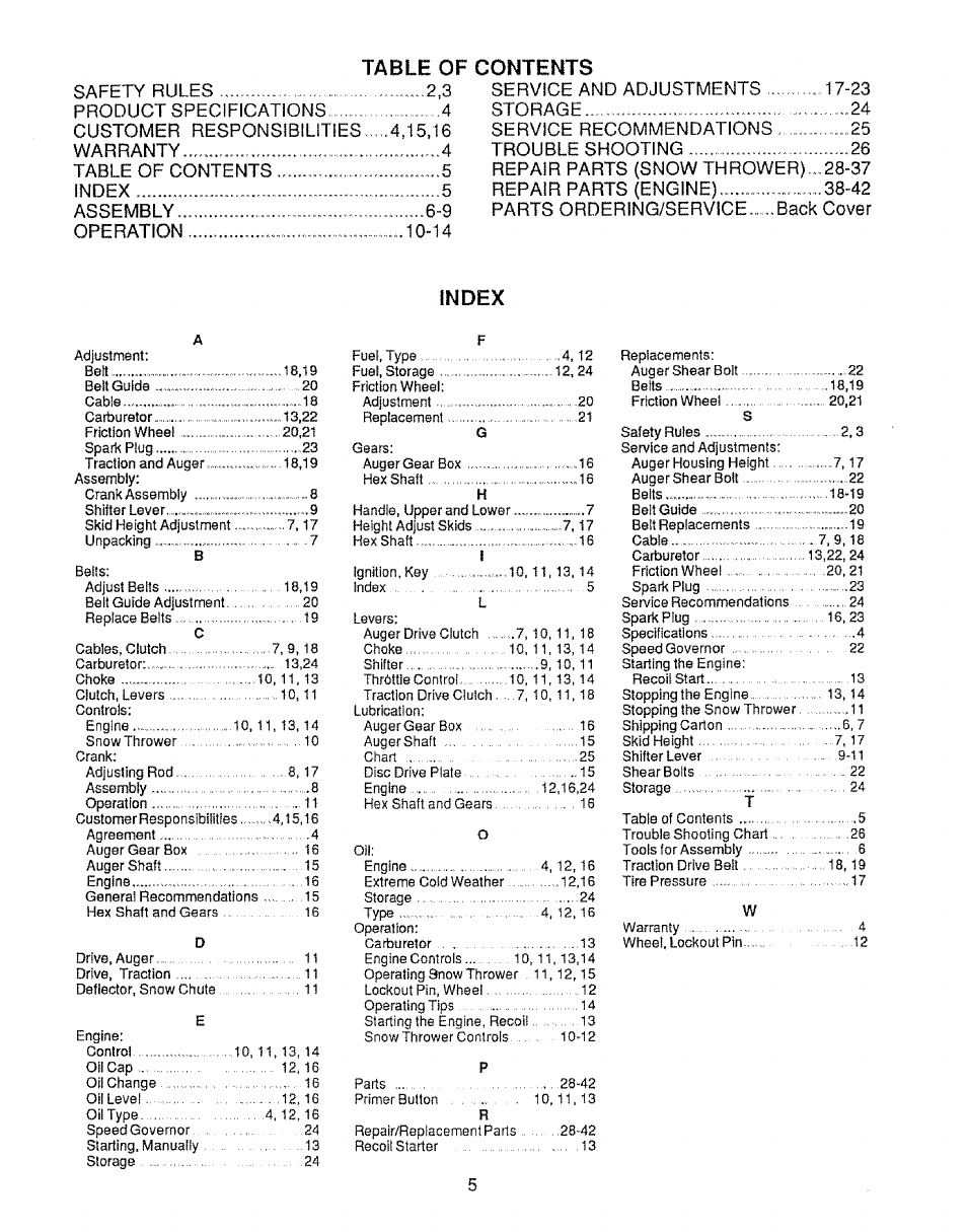 Sears Craftsman 536.886531 User Manual | Page 5 / 44